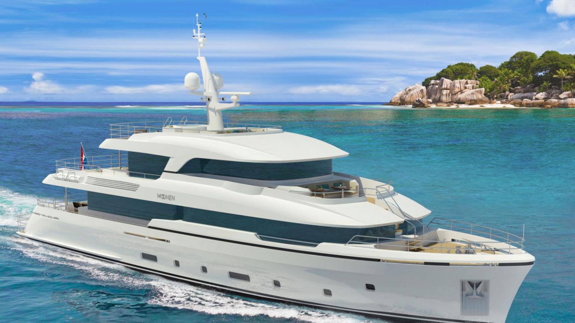 Inside the first 36 metre Moonen Martinique yacht Brigadoon